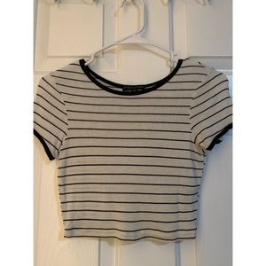 Cropped Striped Tee